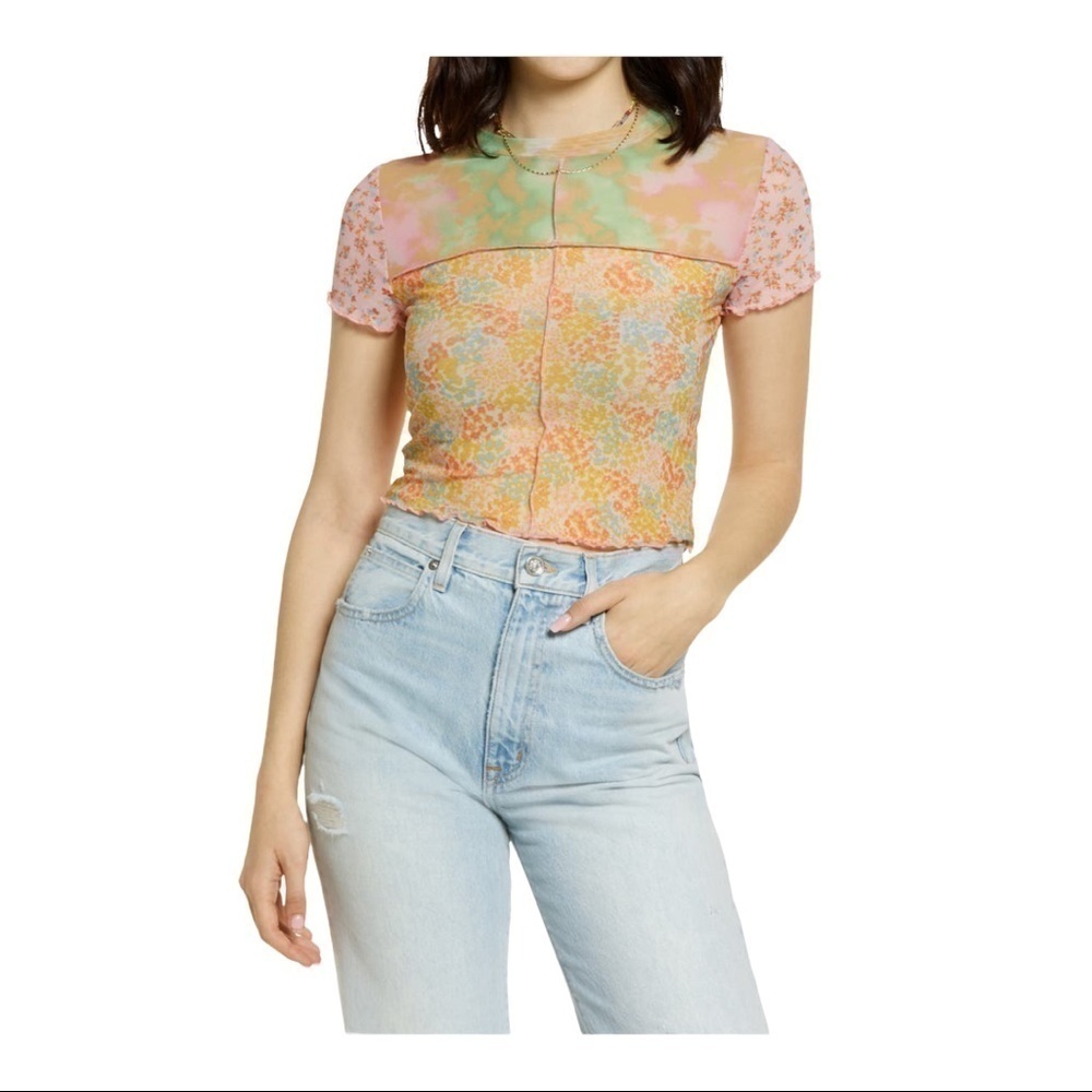 𝅺♥️BP♥️PATCHWORK Mesh Top, size(Small)